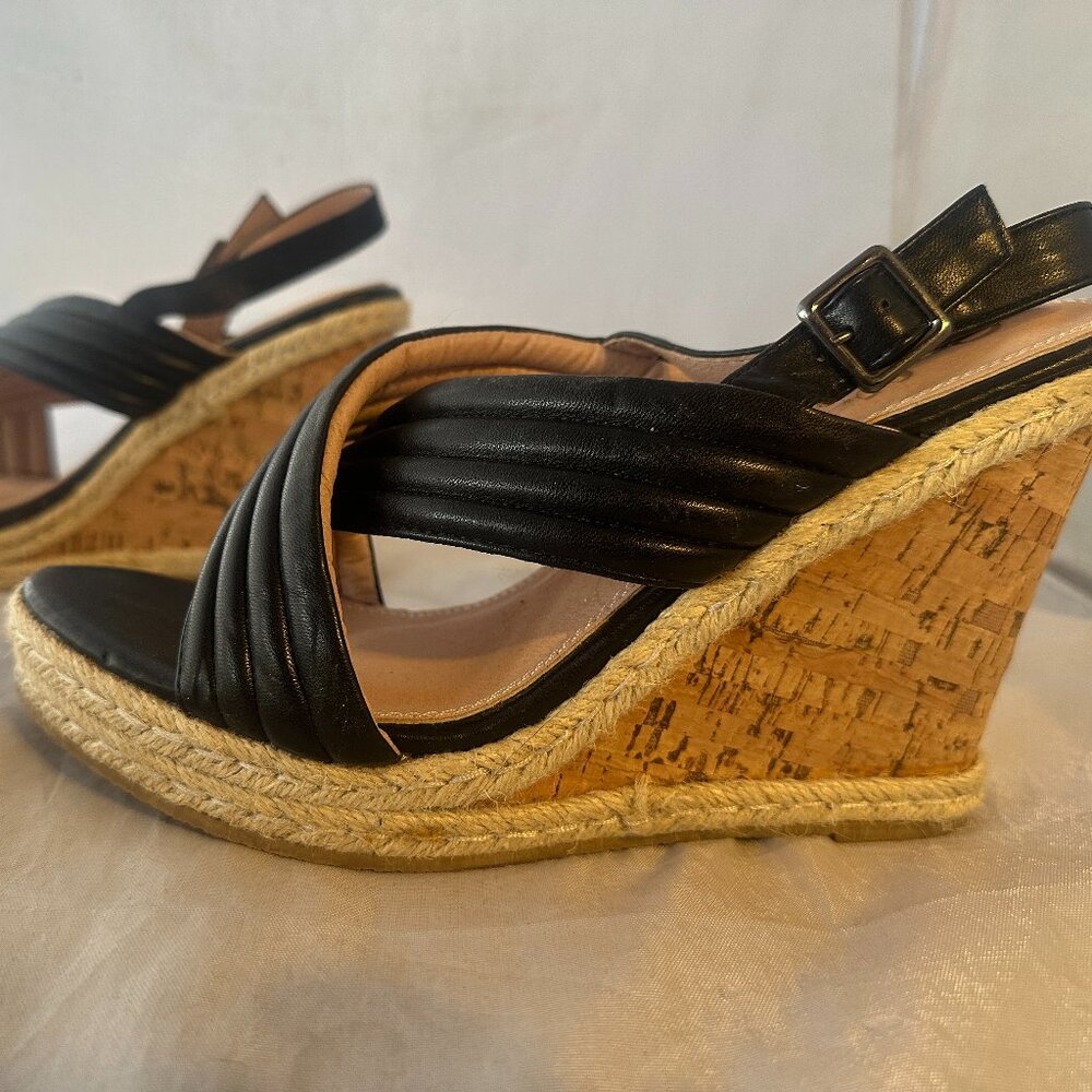 Callista  Espadrille Wedge Sandal, Black  Women Size 8   New without Box